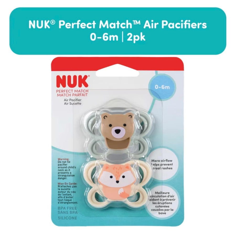 NUK Perfect Match Air Pacifier 0–6m, 2-pack