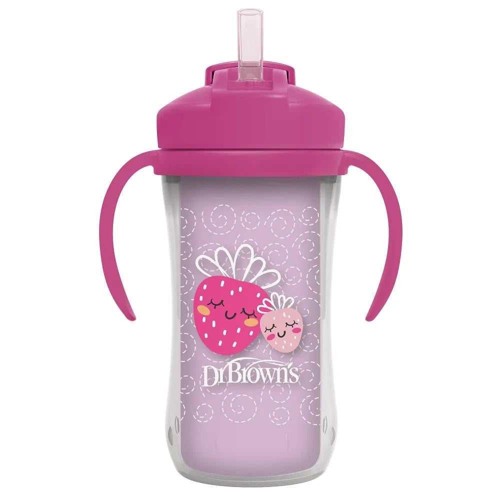 Dr. Brown's Insulated Straw Cup — Pink