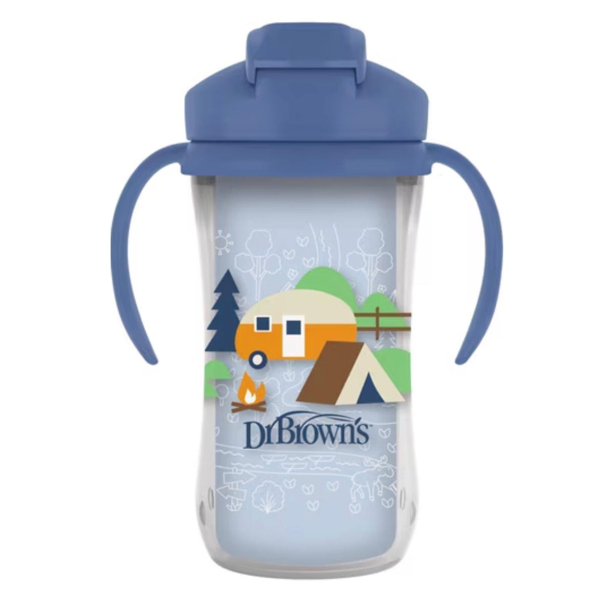 Dr. Brown's Insulated Straw Cup — Blue Camping