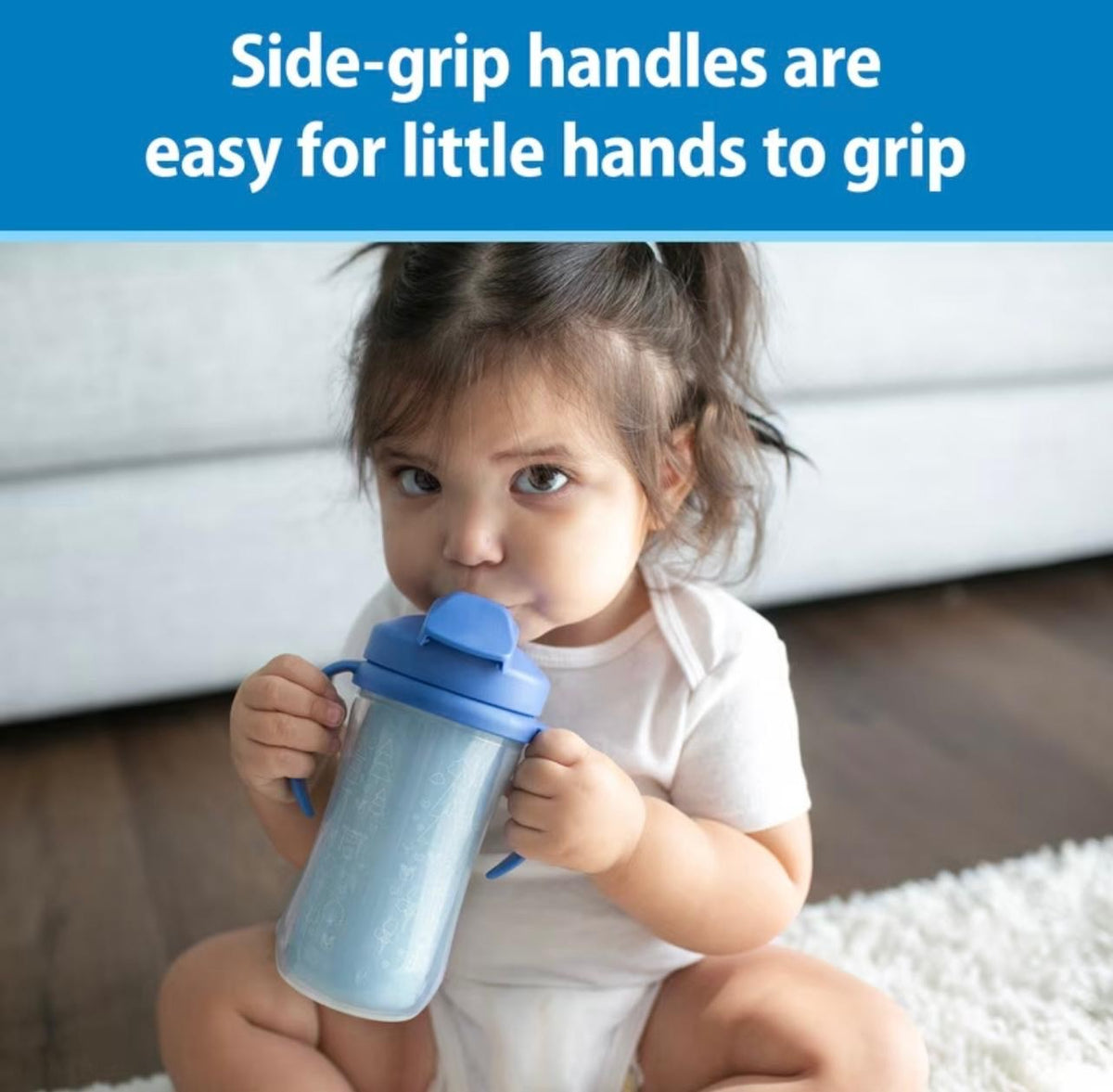 Side-grip handles are easy for little hands